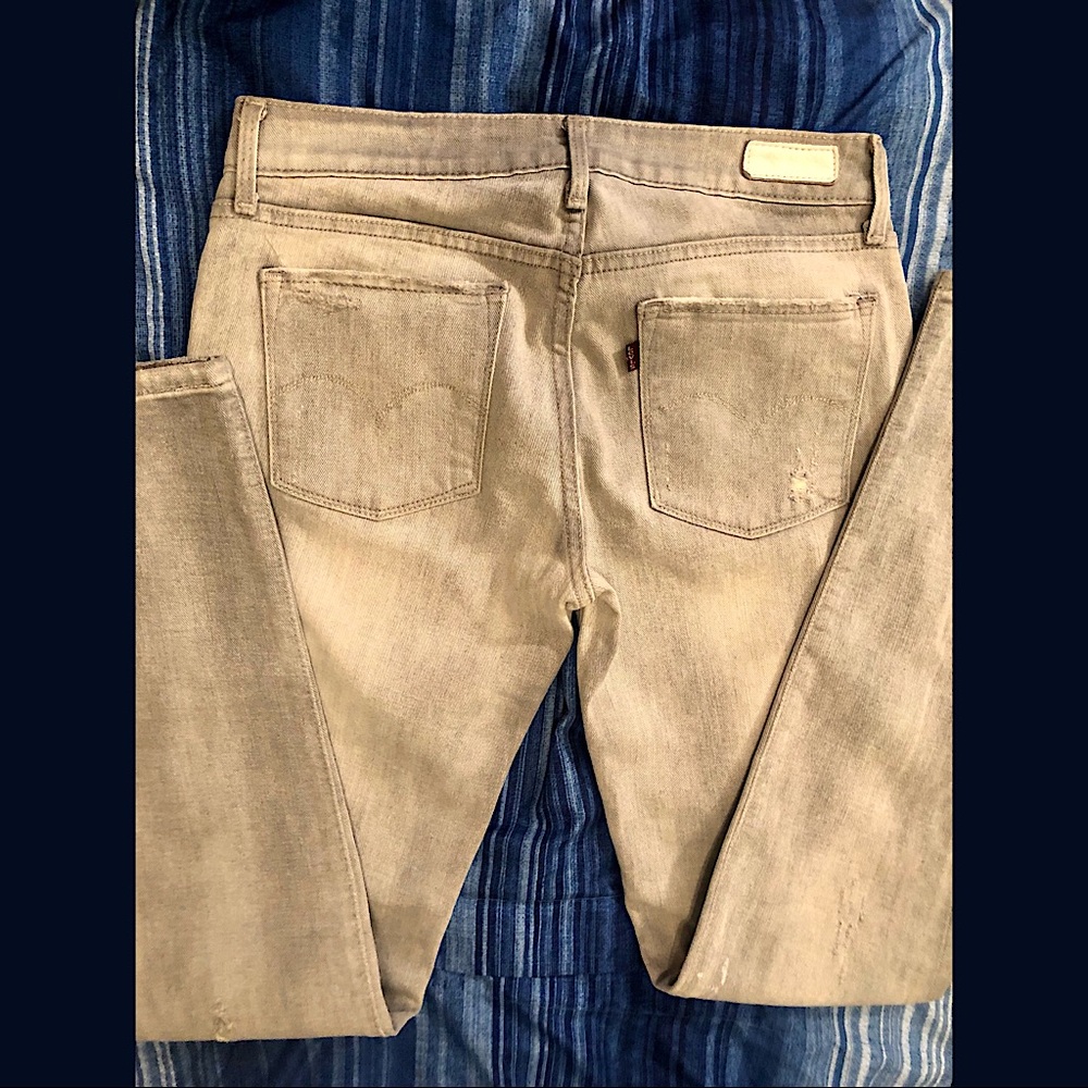 Levi’s Grey Distressed Skinny Jeans